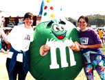 Meg, K and green M&M